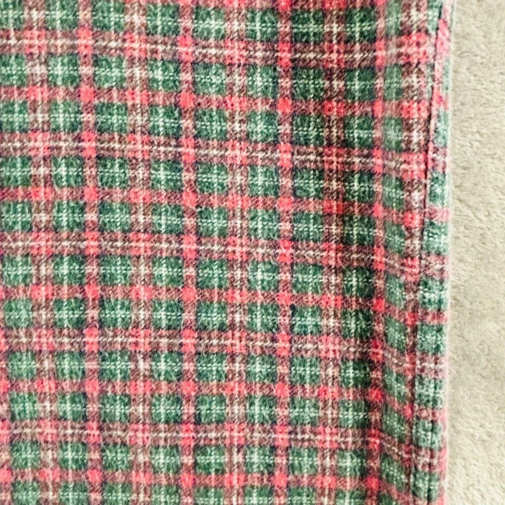 Vintage J.Crew Flannel Shirt Mens XLT Red Green Plaid Long Sleeve Button Oarsman